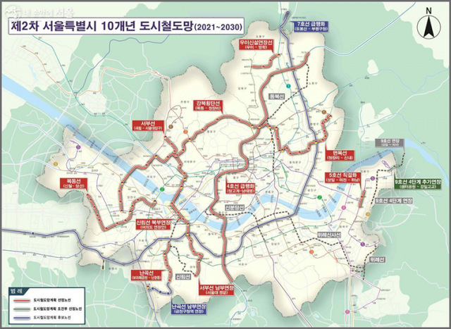 서울시 차기 도시철도(경전철) 종합노선도. 사진제공=서울시
