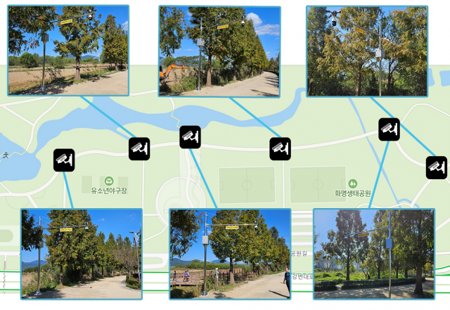 부산 화명생태공원 방범용CCTV 설치 장소. 사진제공=부산시자치경찰위원회