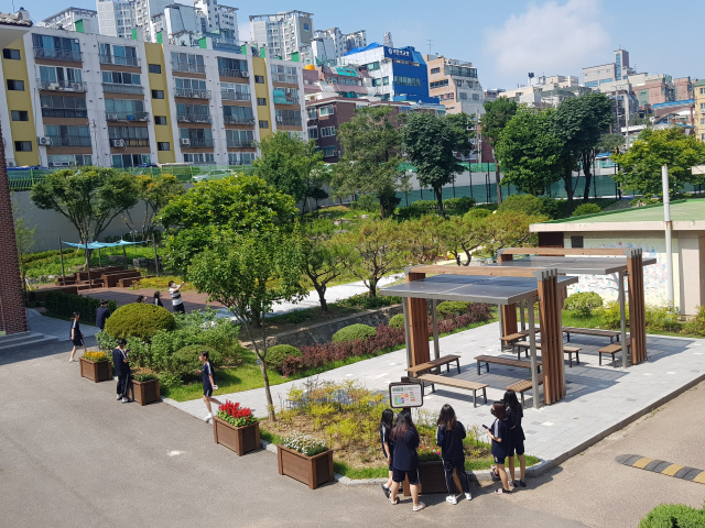 2023 학교숲 우수사례서 신규 조성분야 대상을 차지한 인천 제물포여중 학교숲. 사진제공=산림청