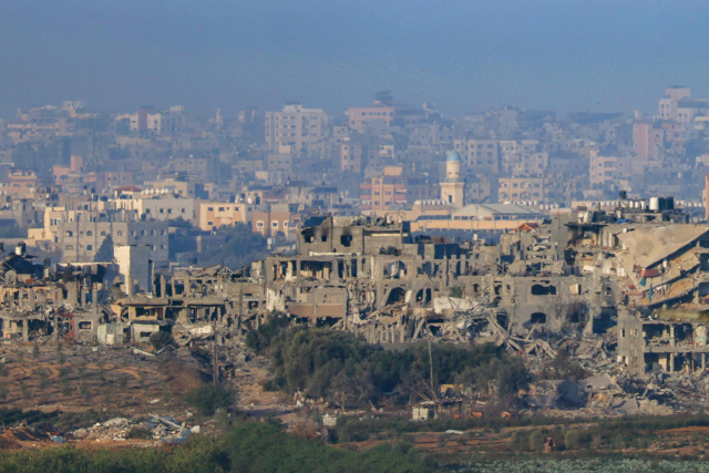 10일(현지 시간) 가자지구 북부의 건물들이 이스라엘군의 폭격으로 부서져있다. AFP연합뉴스