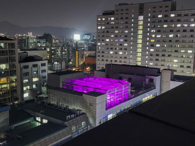 서울 성동구 성수동의 한 오피스빌딩에 지어진 건물 일체형 옥상온실 전경. 사진 제공=한국기계연구원