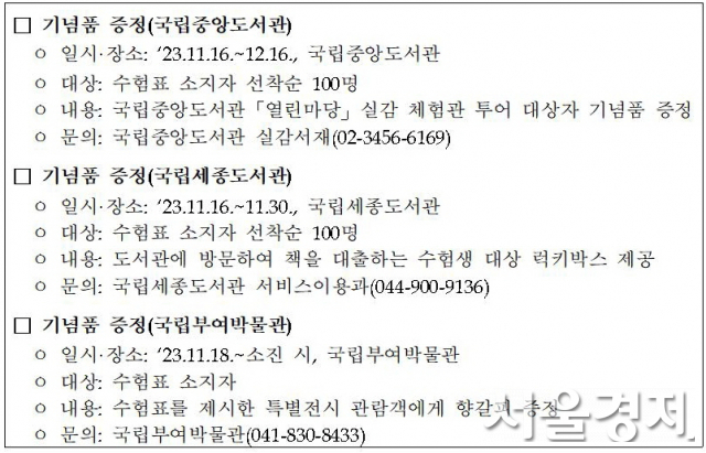 “수능 피로, 다양한 문화생활로 날리세요”…다양한 전시·공연 등 무료 입장