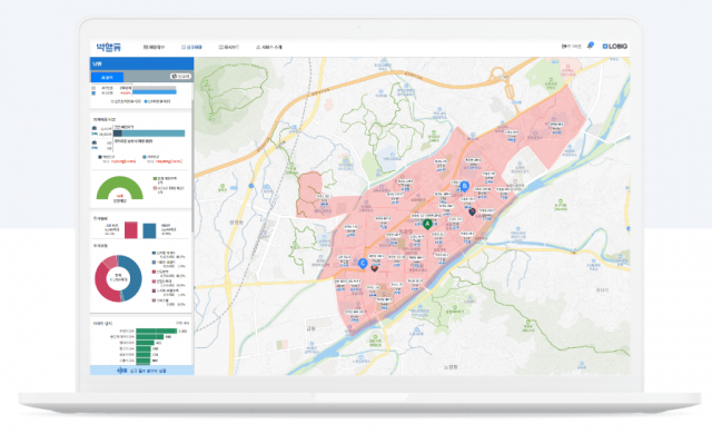 빅밸류의 ‘AI로빅’이 권역별 카드 매출액, 유동인구, 거주 인구 등을 분석해 최적 입지를 추천한 모습. 사진 제공=빅밸류