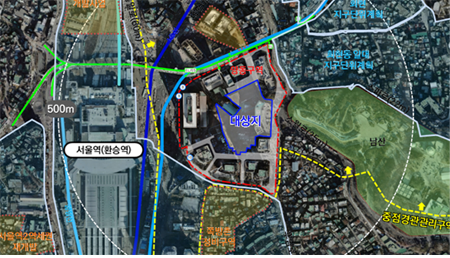 힐튼 호텔(양동구역 제4-2·7지구) 도시정비형 재개발사업 위치도. 사진제공=서울