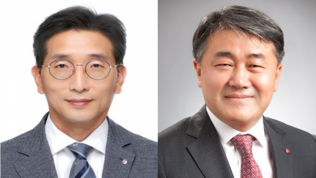 LG전자 김창태(왼쪽) CFO 겸 CRO(부사장), 윤태봉 해외영업본부 부사장.