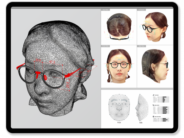 3차원 분석 기술을 활용해 맞춤형 안경을 제작하고 있는 모습. 사진 제공=콥틱