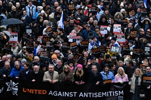런던서 친팔레스타인 다음 친유대 시위…수만명 집결
