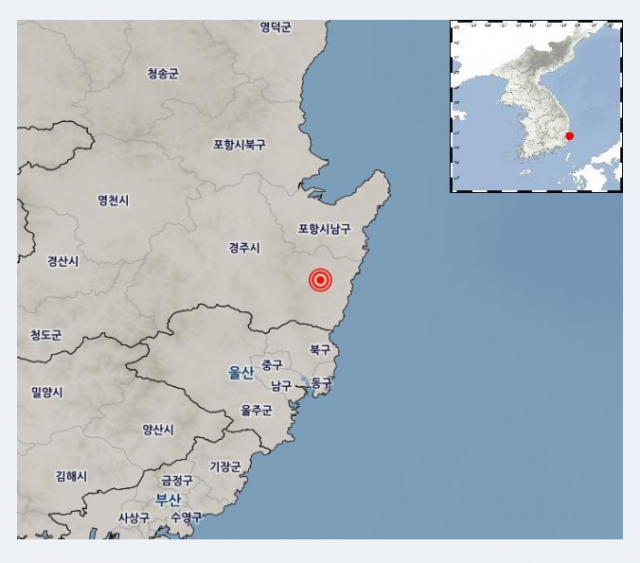 30일 오전 4시 55분 25초 경북 경주시 동남동쪽 19km 지역에서 규모 4.0의 지진이 발생했다고 기상청이 밝혔다.연합뉴스
