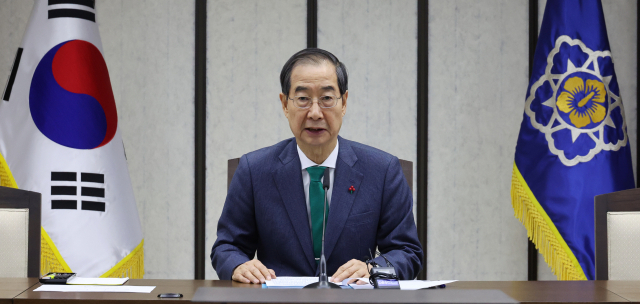 한덕수 국무총리가 7일 정부세종청사에서 열린 국정현안관계장관회의에서 발언하고 있다. 세종=연합뉴스