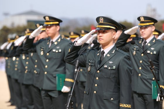 지난 3월 3일 서울 노원구 육군사관학교에서 '2023 육사 79기 졸업 및 임관식'이 거행되고 있다. 사진 제공=육군
