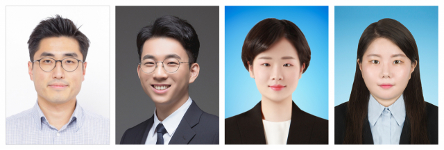 높은 전기전도성의 고분자 바인더 기술을 개발한 연구진. 왼쪽부터 강석주 교수, 이현욱 교수, 제 1저자 공녕주 연구원, 김명선 연구원. 사진제공=유니스트