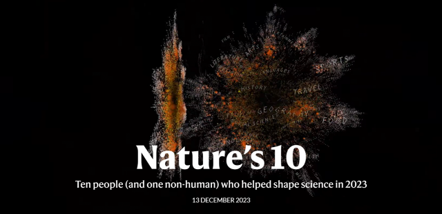 네이처가 올해 과학계 화제 인물을 선정한 '네이처 10'을 공개했다. 네이처 홈페이지 캡처