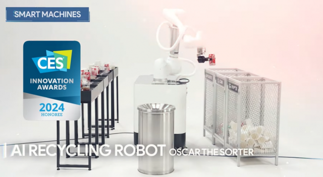 두산로보틱스의 재활용 분류 로봇. 다음 달 미국에서 열리는 CES 2024에서 실물이 공개된다.
