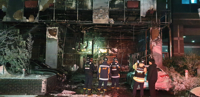 인천시 논현동 인근 호텔에서 발생한 화재 현장 모습. 사진제공=인천소방본부
