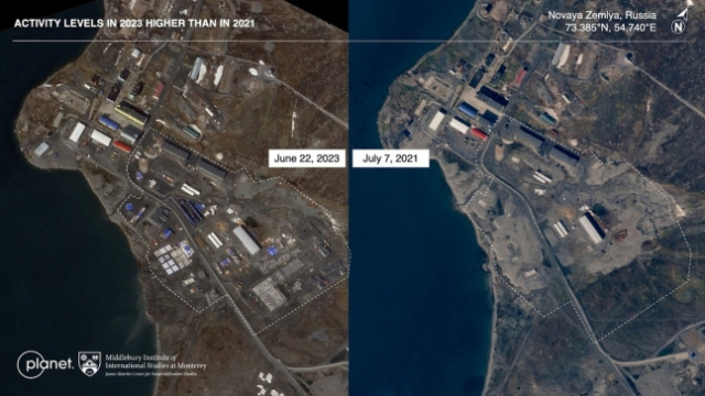 러시아 노바야제믈랴 핵실험장 위성사진. 사진=플래닛랩스(미들베리 국제학연구소)