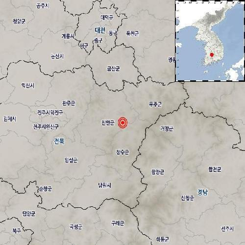 한수원 '전북 장수군 북쪽서 규모 3.0 지진…원전에 영향 없어'