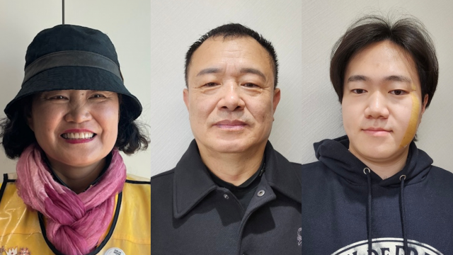 LG 의인상 수상자들. 왼쪽부터 박원숙(61), 이상현(60), 이수연(24) 씨. 사진 제공=LG