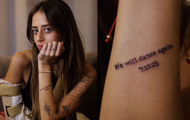'우리는 이기고 춤출 것'…하마스에 납치됐다 풀려난 21세女, 팔에 '문신' 새긴 사연
