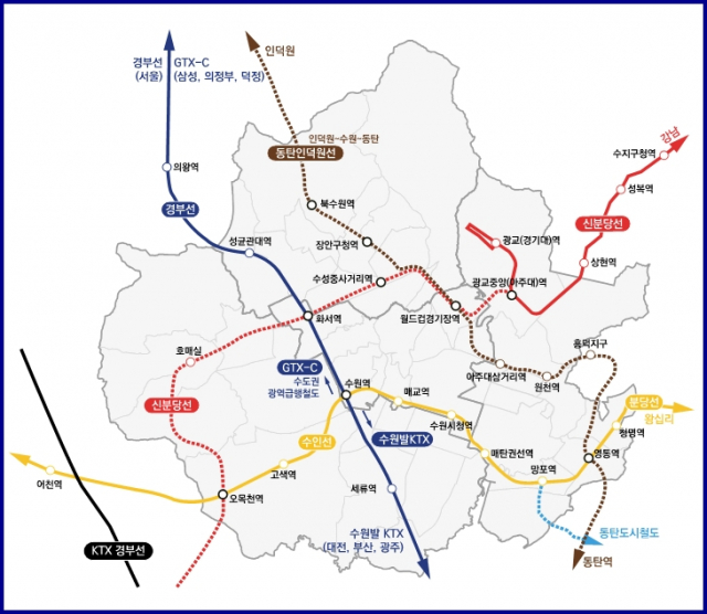 GTX-C 노선 수원시 구역. 이미지 제공 = 수원시