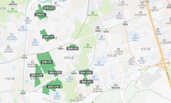 사진 설명. 방배동 재개발 현황 (제공= NH투자증권 Tax센터)