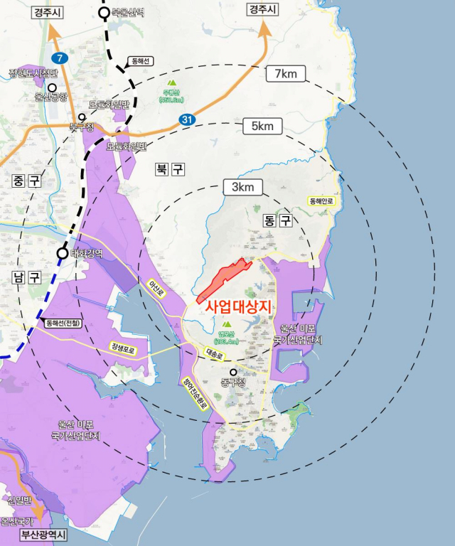 울산 남목일반산업단지 조성사업 위치도. 울산시