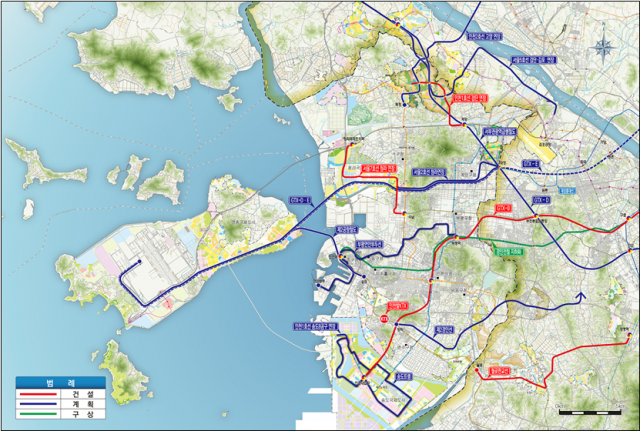 인천시 철도망 구축 추진계획 노선도. 자료제공=인천시