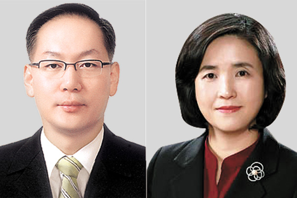 대법관 후임으로 제청된 엄상필(왼쪽) 서울고법 부장판사와 신숙희 양형위원회 상임위원.
