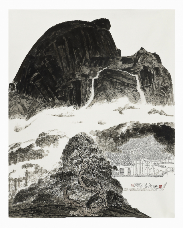 박대성, 인왕산, 2022, Ink on paper, 125.5 x 100.5cm. 사진제공=가나아트
