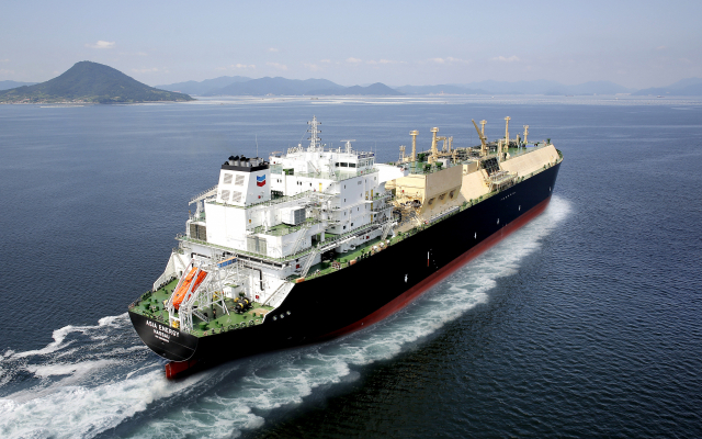 HD현대마린솔루션과 셰브론이 ‘저탄소 선박 개조 계약’을 진행한 16만 입방미터급 LNG운반선. 사진제공=HD현대
