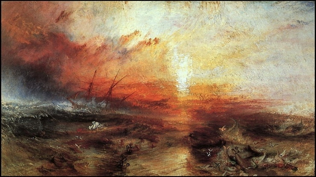 윌리엄 터너의 1840년도 작품 <노예선> / 보스턴미술관