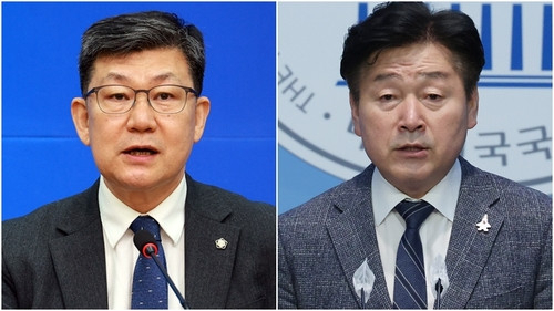 더불어민주당 영입 인재 김남근(왼쪽) 변호사와 기동민 민주당 의원
