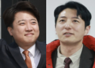 이준석(왼쪽) 개혁신당 대표와 한정민 삼성전자 연구원. 연합뉴스