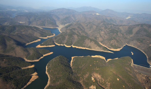 울산시민의 식수인 사연댐을 촬영한 항공사진. 사진제공=울산시