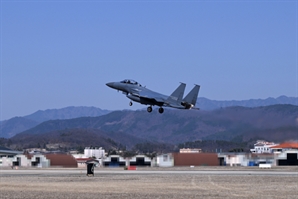 공군, 공중대기 항공차단 훈련 실시…F-35A 등 20여대 참가