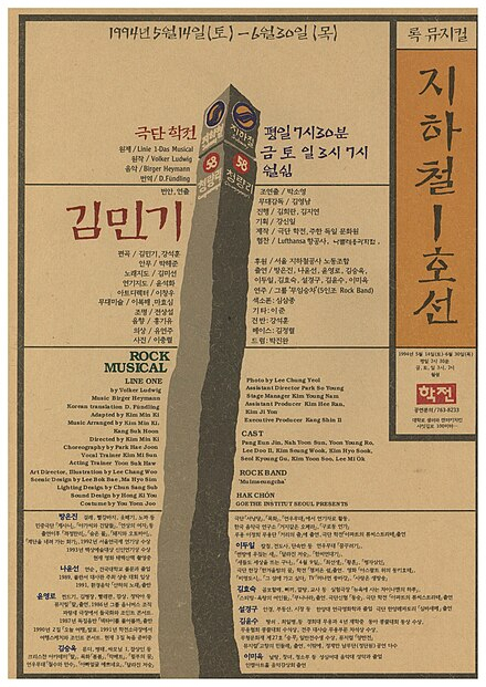 뮤지컬 ‘지하철 1호선’ 초창기 포스터