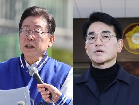 이재명(왼쪽) 더불어민주당 대표와 박용진 의원. 연합뉴스
