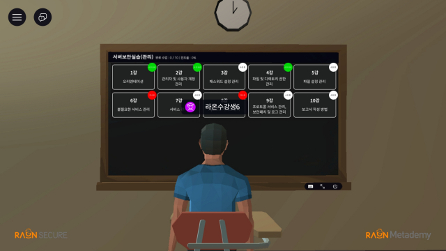 라온 메타데미의 IT 보안 실습 화면. 사진 제공=라온시큐
