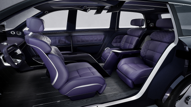 제네시스 초대형 전동화 SUV ‘네오룬’ 콘셉트는 넓은 내부 공간이 특징이다. 사진제공=현대차