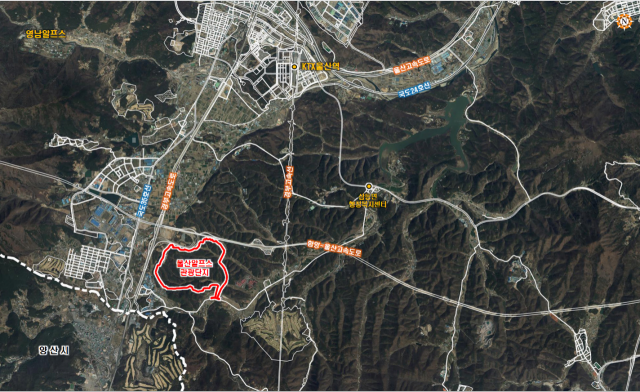 울산시 울주군 삼동면 조일리 일원에 들어설 울산 알프스 관광단지 위치. 울산시