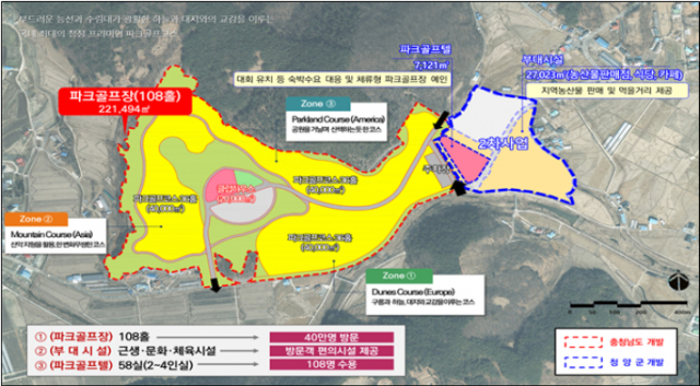 충남도립파크골프장 조성계획안. 충남도 제공