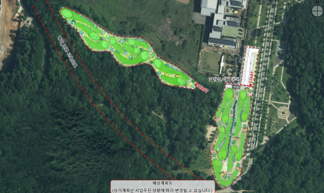 김포시가 지난해 8월 공개한 파크골프구장 예상계획도. 김포시 제공