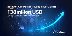 클릭티브, 아마존 광고액 1,800억원 돌파…2년간의 성과