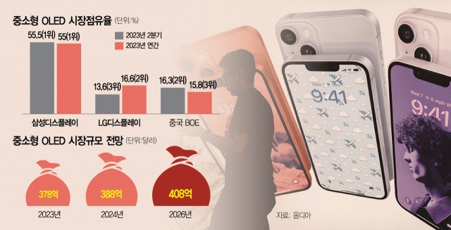 LGD, 50조 '중소형 OLED' 2위 탈환…한국 패권 세졌다