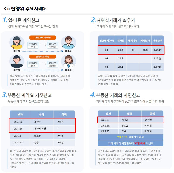 부동산 시장 교란행위 주요 사례. 사진 제공=파주시