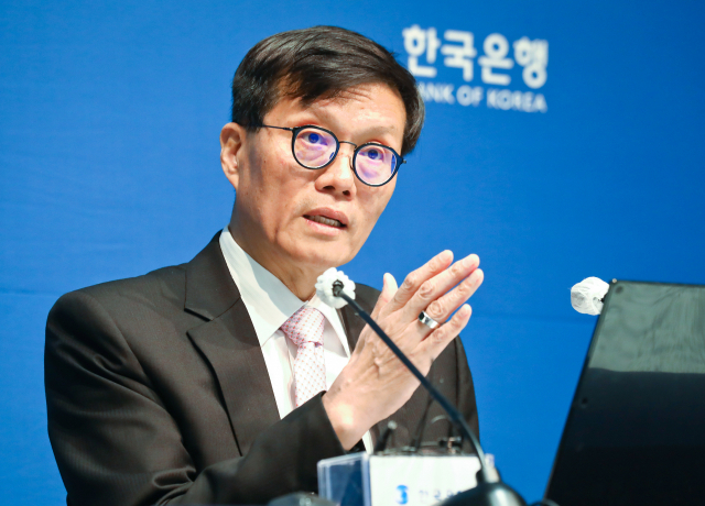 이창용 한국은행 총재가 지난 12일 서울 중구 한국은행에서 금융통화위원회 기준금리 결정에 관한 기자간담회를 하고 있다. 사진제공=한은