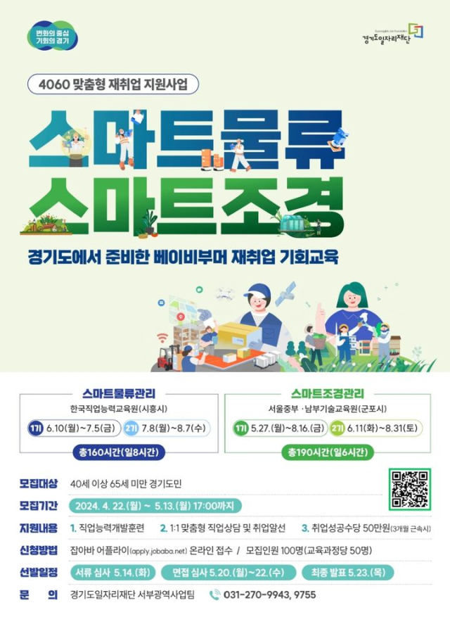 4060 맞춤형 재취업 지원사업 포스터. 경기도일자리재단 제공