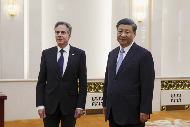 지난해 6월 중국을 방문한 토니 블링컨 미 국무장관이 시진핑 중국 국가주석을 접견하고 있다./AP연합뉴스