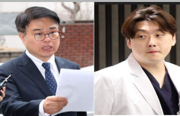 임현택(왼쪽) 의협 회장과 박단 대전협 위원장