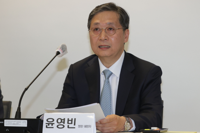 윤영빈 우주항공청장 내정자가 2일 서울 종로구 디지털플랫폼정부위원회 대회의실에서 열린 과기정통부 출입기자단 차담회에 참석해 인사말을 하고 있다. 연합뉴스