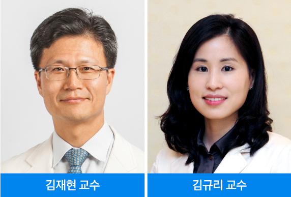 Kim Jae-hyeon (left) and Kim Gyu-ri, professors in the Department of Endocrinology at Samsung Hospital Seoul.  Photo provided by Samsung Seoul Hospital